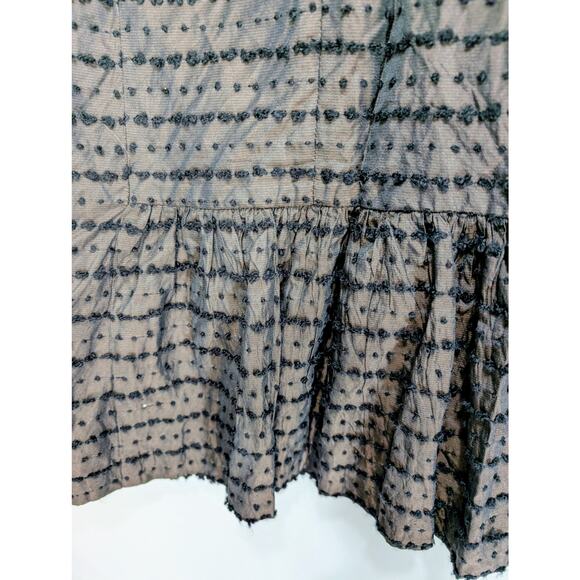 Nanette Lepore Skirt Suit Set Y2K Black Textured Dot Velvet Trim Sz 2 USA - Picture 10 of 16